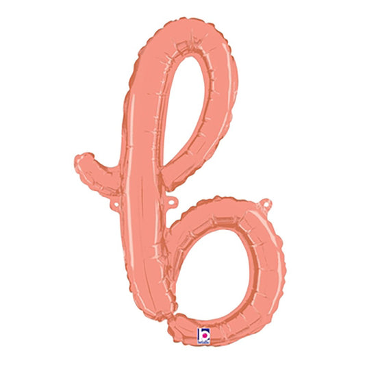 24 inch SCRIPT LETTER B - ROSE GOLD (AIR-FILL ONLY) | USA Decoration®