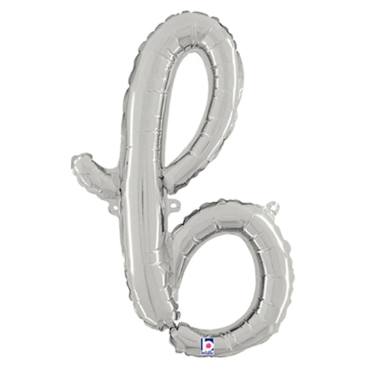 24 inch SCRIPT LETTER B SILVER (AIR-FILL ONLY) | USA Decoration®
