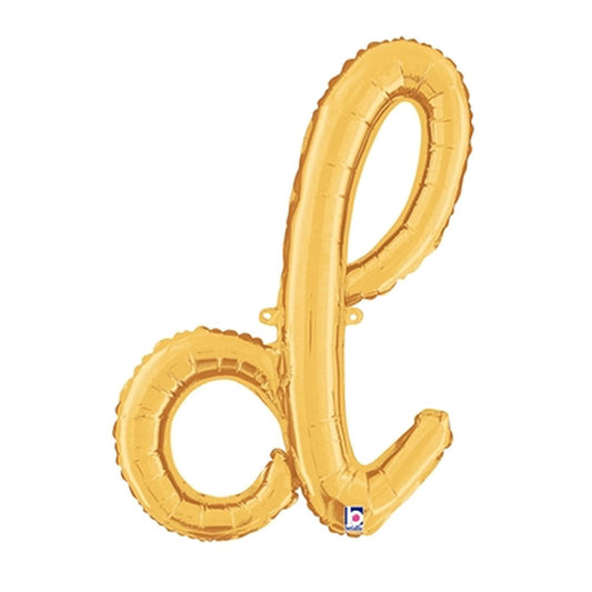 24 inch SCRIPT LETTER D GOLD (AIR-FILL ONLY) | USA Decoration®