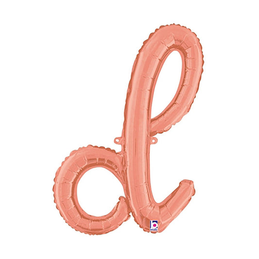 24 inch SCRIPT LETTER D - ROSE GOLD (AIR-FILL ONLY) | USA Decoration®