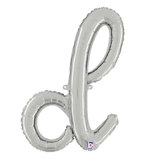 24 inch SCRIPT LETTER D SILVER (AIR-FILL ONLY) | USA Decoration®
