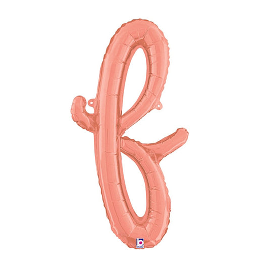 24 inch SCRIPT LETTER F - ROSE GOLD (AIR-FILL ONLY) | USA Decoration®