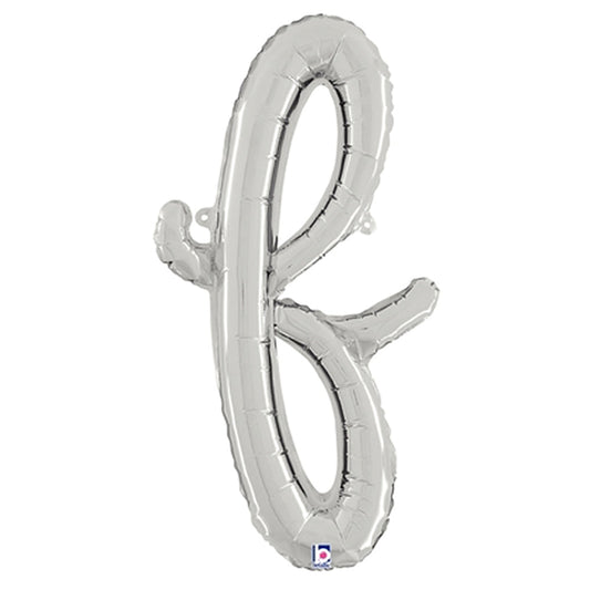 24 inch SCRIPT LETTER F SILVER (AIR-FILL ONLY) | USA Decoration®