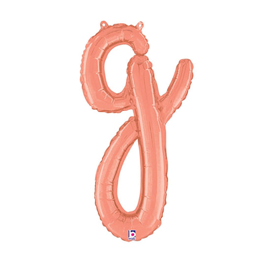 24 inch SCRIPT LETTER G - ROSE GOLD (AIR-FILL ONLY) | USA Decoration®