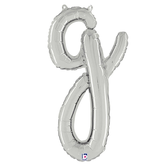 24 inch SCRIPT LETTER G SILVER (AIR-FILL ONLY) | USA Decoration®