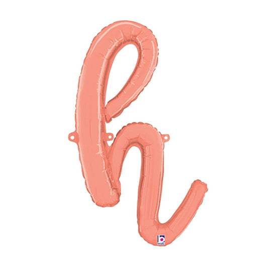 24 inch SCRIPT LETTER H - ROSE GOLD (AIR-FILL ONLY) | USA Decoration®