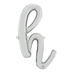 24 inch SCRIPT LETTER H SILVER (AIR-FILL ONLY) | USA Decoration®