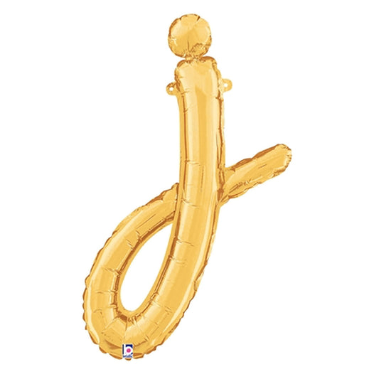24 inch SCRIPT LETTER J GOLD (AIR-FILL ONLY) | USA Decoration®