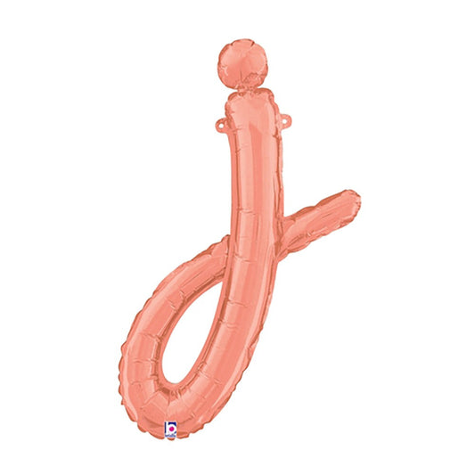 24 inch SCRIPT LETTER J - ROSE GOLD (AIR-FILL ONLY) | USA Decoration®