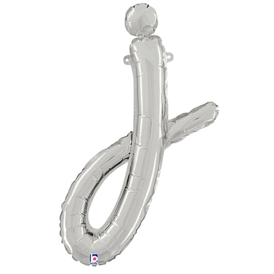 24 inch SCRIPT LETTER J SILVER (AIR-FILL ONLY) | USA Decoration®