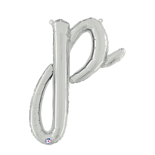 24 inch SCRIPT LETTER P SILVER (AIR-FILL ONLY) | USA Decoration®