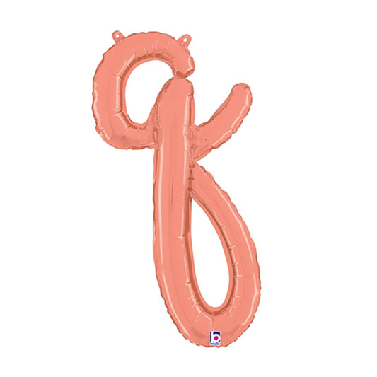 24 inch SCRIPT LETTER Q - ROSE GOLD (AIR-FILL ONLY) | USA Decoration®