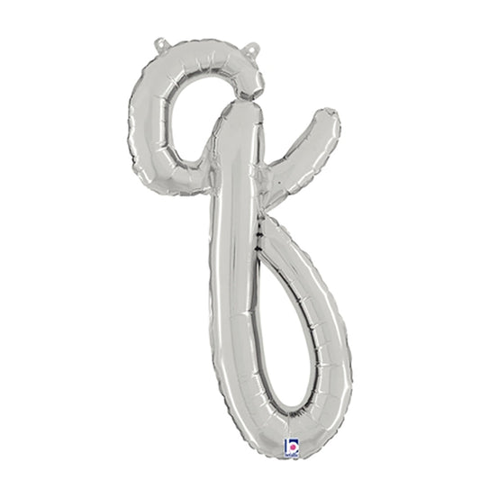 24 inch SCRIPT LETTER Q SILVER (AIR-FILL ONLY) | USA Decoration®