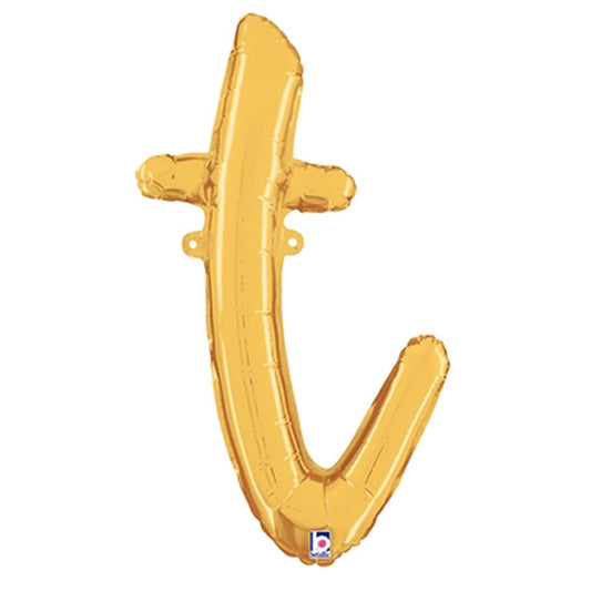 24 inch SCRIPT LETTER T GOLD (AIR-FILL ONLY) | USA Decoration®