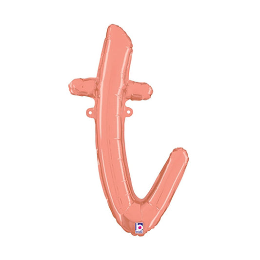 24 inch SCRIPT LETTER T - ROSE GOLD (AIR-FILL ONLY) | USA Decoration®