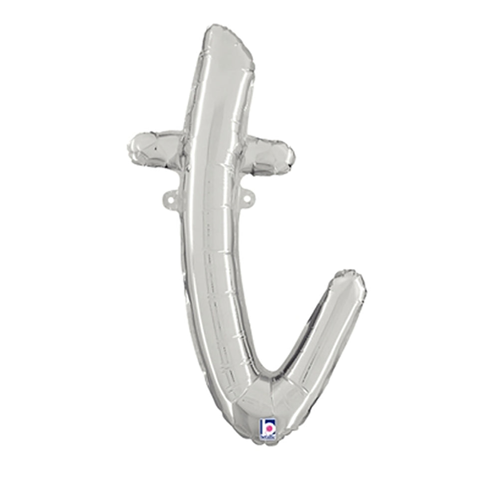 24 inch SCRIPT LETTER T SILVER (AIR-FILL ONLY) | USA Decoration®