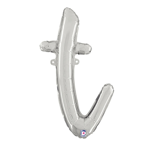24 inch SCRIPT LETTER T SILVER (AIR-FILL ONLY) | USA Decoration®