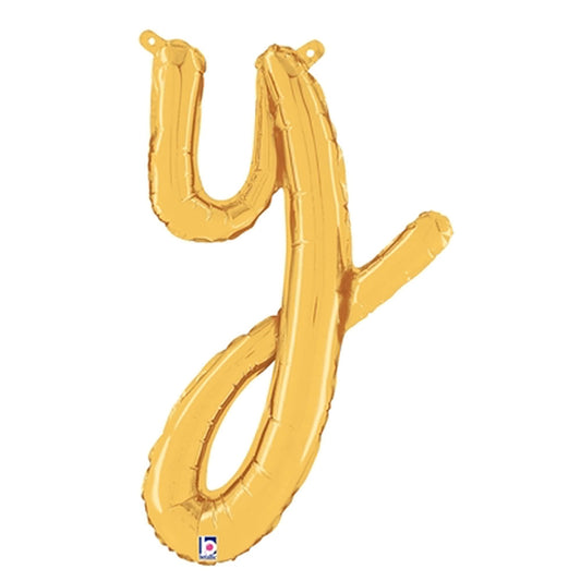 24 inch SCRIPT LETTER Y GOLD (AIR-FILL ONLY) | USA Decoration®