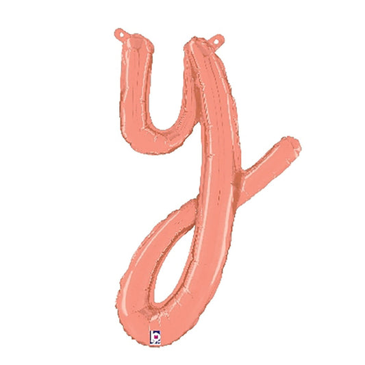 24 inch SCRIPT LETTER Y - ROSE GOLD (AIR-FILL ONLY) | USA Decoration®