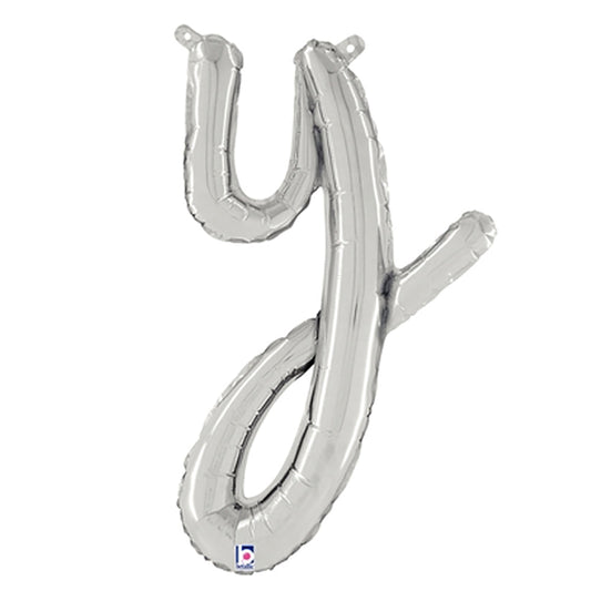 24 inch SCRIPT LETTER Y SILVER (AIR-FILL ONLY) | USA Decoration®