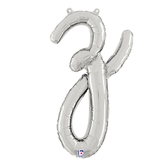 24 inch SCRIPT LETTER Z SILVER (AIR-FILL ONLY) | USA Decoration®
