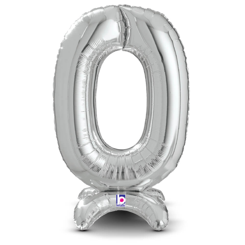 25 inch STANDUPS NUMBER 0 - SILVER (AIR-FILL ONLY) | USA Decoration®