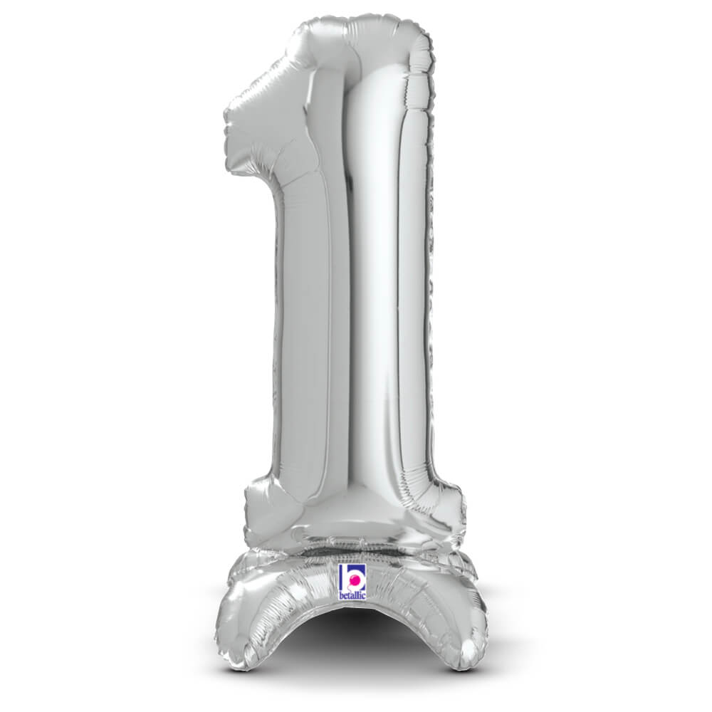 25 inch STANDUPS NUMBER 1 - SILVER (AIR-FILL ONLY) | USA Decoration®