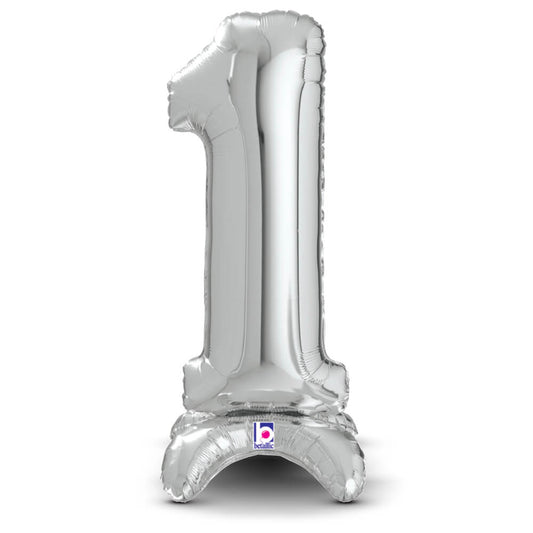 25 inch STANDUPS NUMBER 1 - SILVER (AIR-FILL ONLY) | USA Decoration®