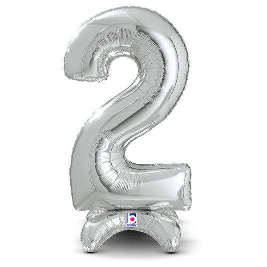 25 inch STANDUPS NUMBER 2 - SILVER (AIR-FILL ONLY) | USA Decoration®