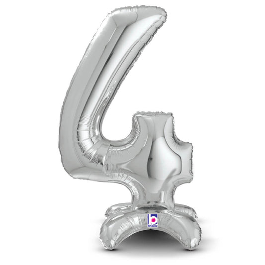 25 inch STANDUPS NUMBER 4 - SILVER (AIR-FILL ONLY) | USA Decoration®