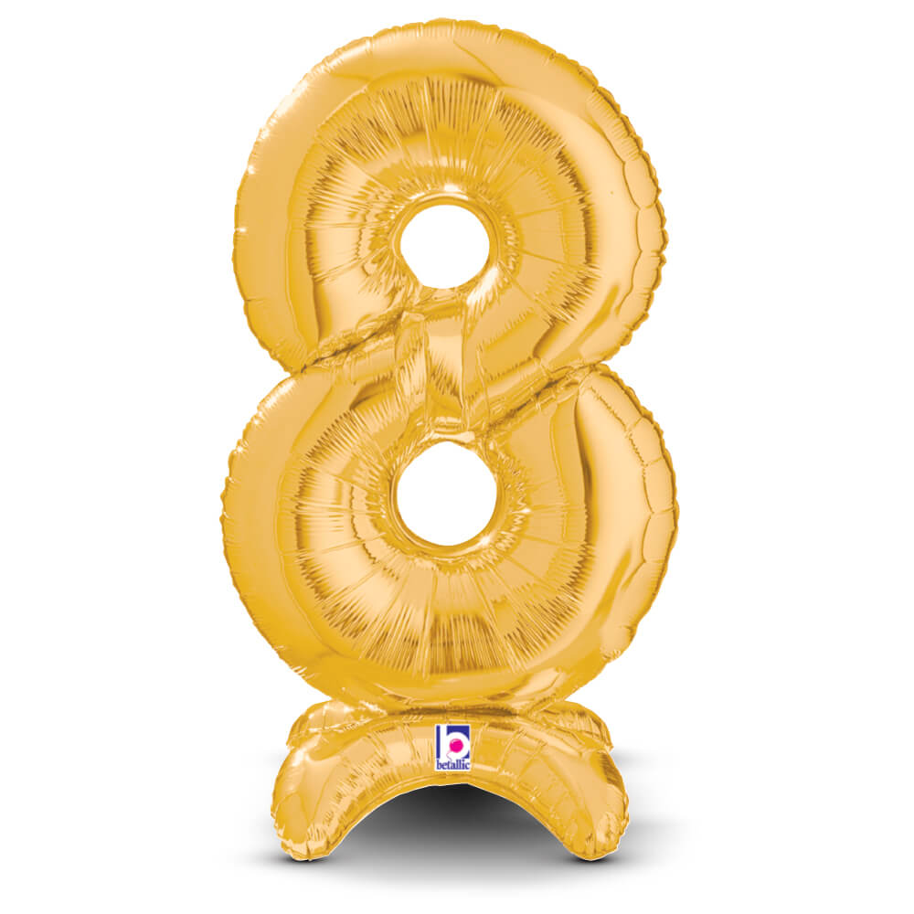 25 inch STANDUPS NUMBER 8 - GOLD (AIR-FILL ONLY) | USA Decoration®