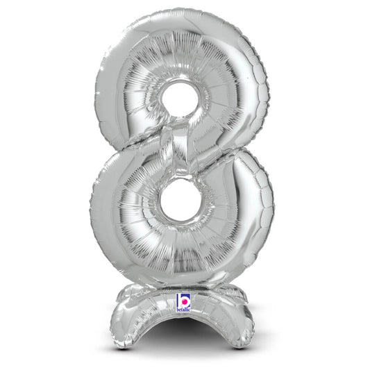 25 inch STANDUPS NUMBER 8 - SILVER (AIR-FILL ONLY) | USA Decoration®