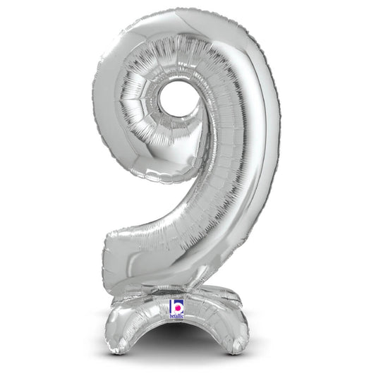 25 inch STANDUPS NUMBER 9 - SILVER (AIR-FILL ONLY) | USA Decoration®