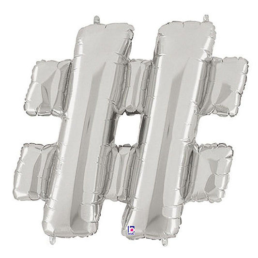 40 inch HASHTAG # - SILVER MEGALOON | USA Decoration®