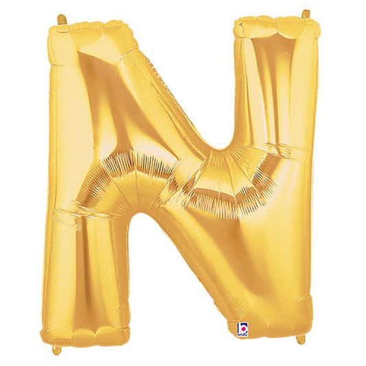 40 inch LETTER N - GOLD MEGALOON | USA Decoration®