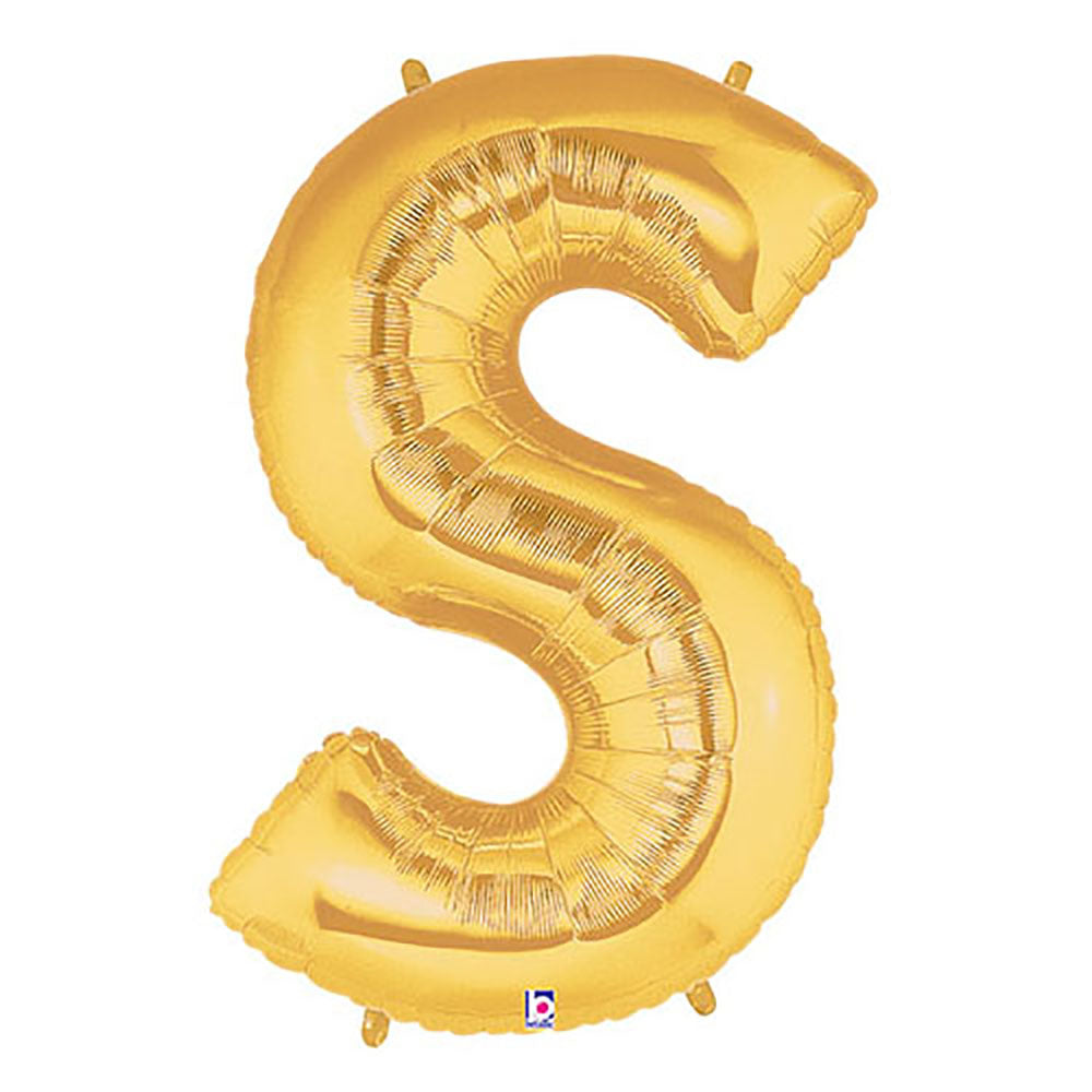 40 inch LETTER S - GOLD MEGALOON | USA Decoration®