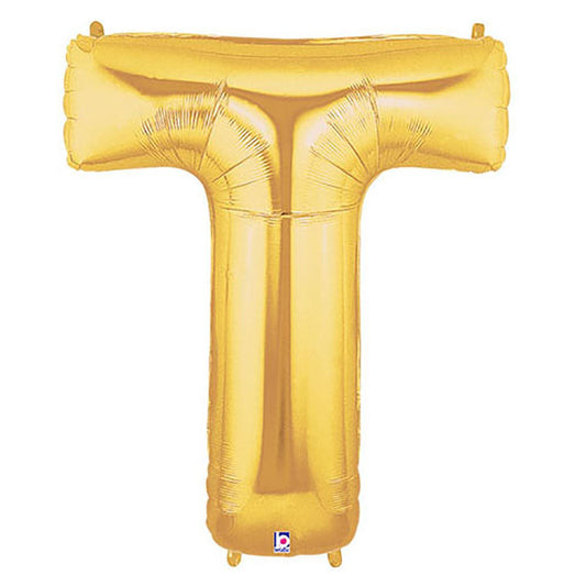 40 inch LETTER T - GOLD MEGALOON | USA Decoration®