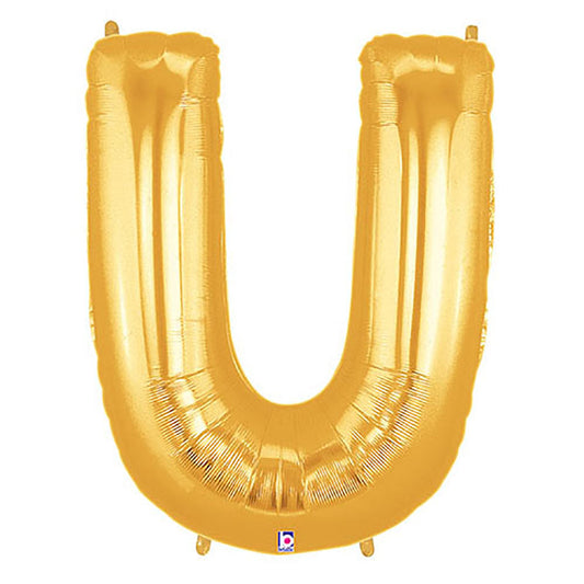 40 inch LETTER U - GOLD MEGALOON | USA Decoration®
