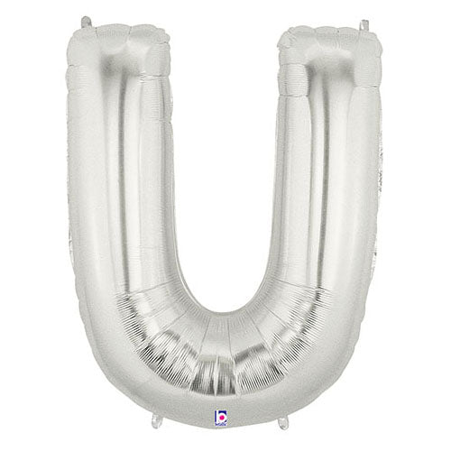 40 inch LETTER U - SILVER MEGALOON | USA Decoration®