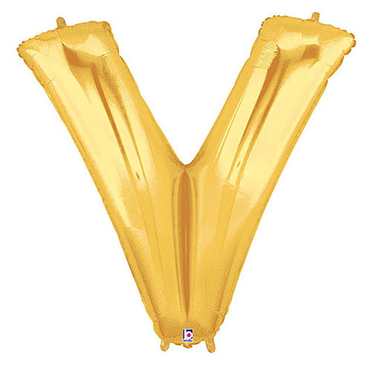 40 inch LETTER V - GOLD MEGALOON | USA Decoration®