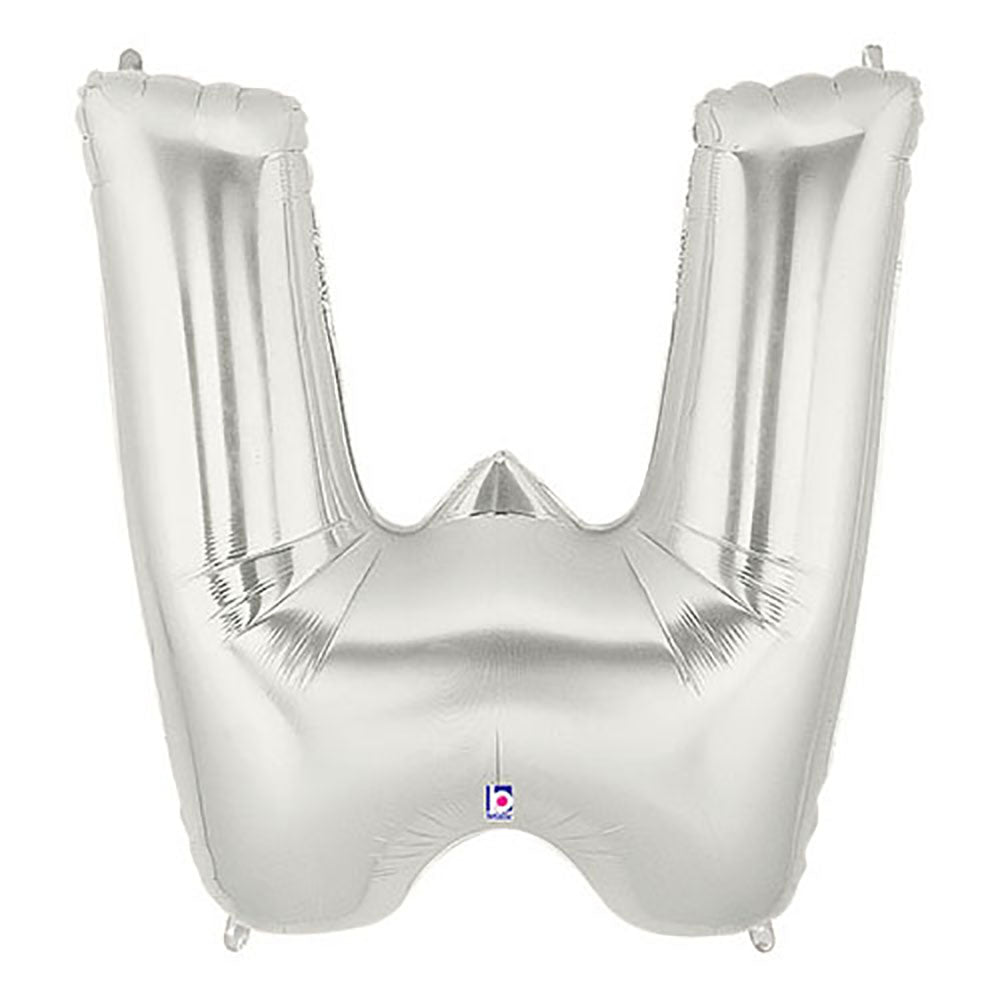 40 inch LETTER W - SILVER MEGALOON | USA Decoration®