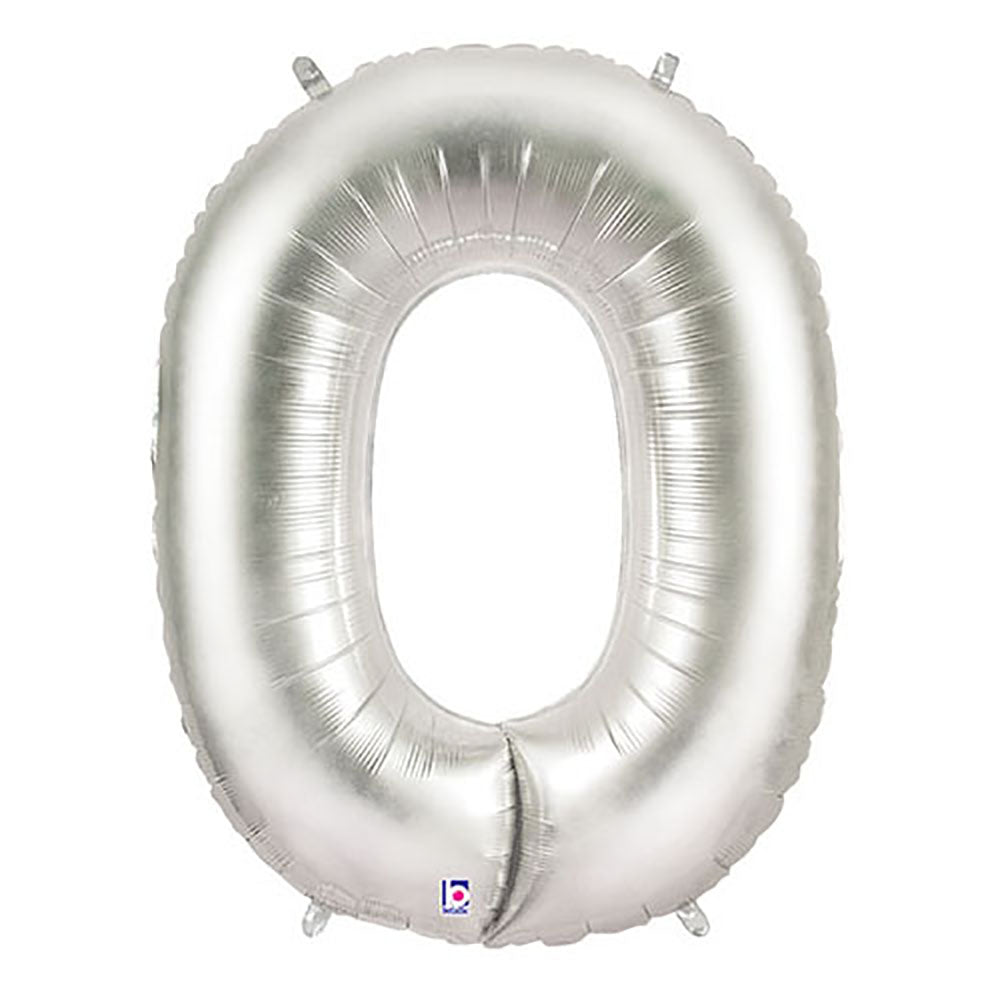 40 inch NUMBER 0 - SILVER MEGALOON | USA Decoration®