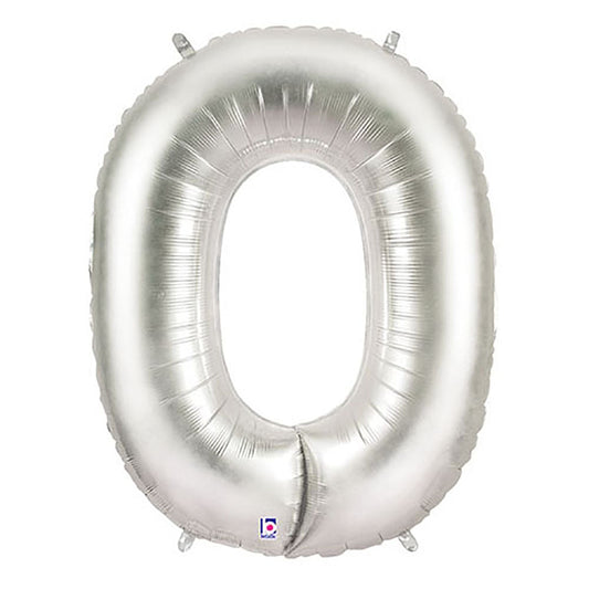 40 inch NUMBER 0 - SILVER MEGALOON | USA Decoration®