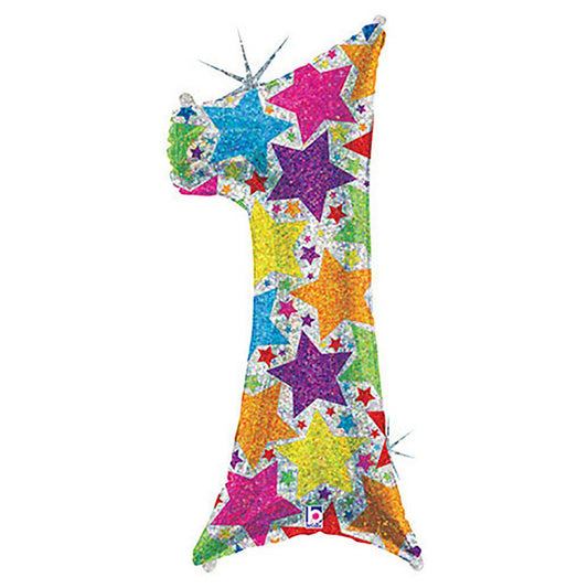 40 inch NUMBER 1 - HOLOGRAPHIC DESIGNER MEGALOON | USA Decoration®
