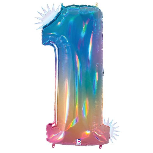 40 inch NUMBER 1 - OPAL RAINBOW MEGALOON | USA Decoration®
