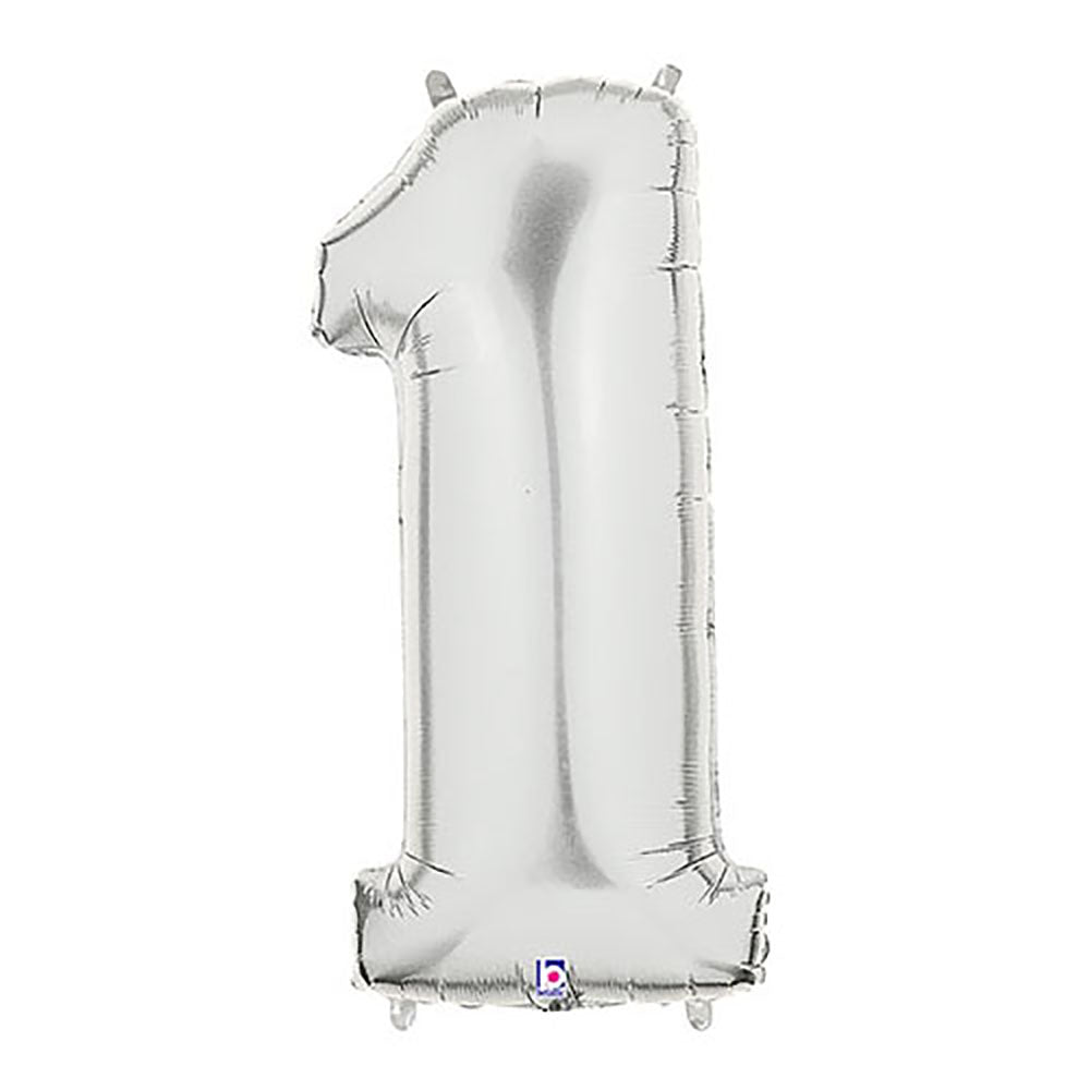 40 inch NUMBER 1 - SILVER MEGALOON | USA Decoration®