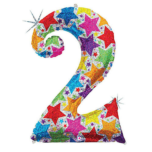 40 inch NUMBER 2 - HOLOGRAPHIC DESIGNER MEGALOON | USA Decoration®