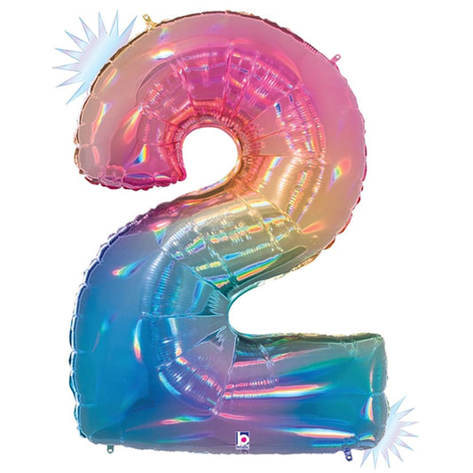 40 inch NUMBER 2 - OPAL RAINBOW MEGALOON | USA Decoration®