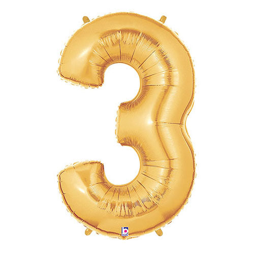 40 inch NUMBER 3 - GOLD MEGALOON | USA Decoration®