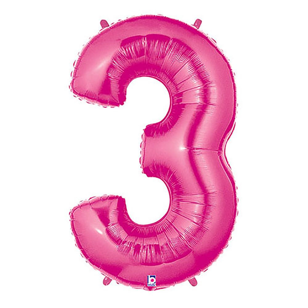 40 inch NUMBER 3 - PINK MEGALOON | USA Decoration®